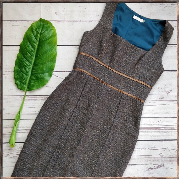 Badgley Mischka Dresses & Skirts - BADGLEY MISCHKA Brown Tweed Sleeveless Dress, 10